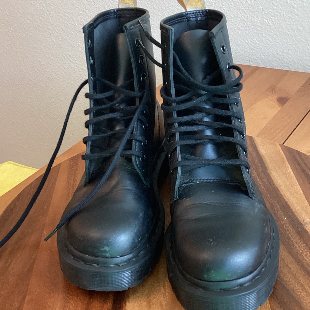 Doc Martens Black Lace-Up Combat Boots 7